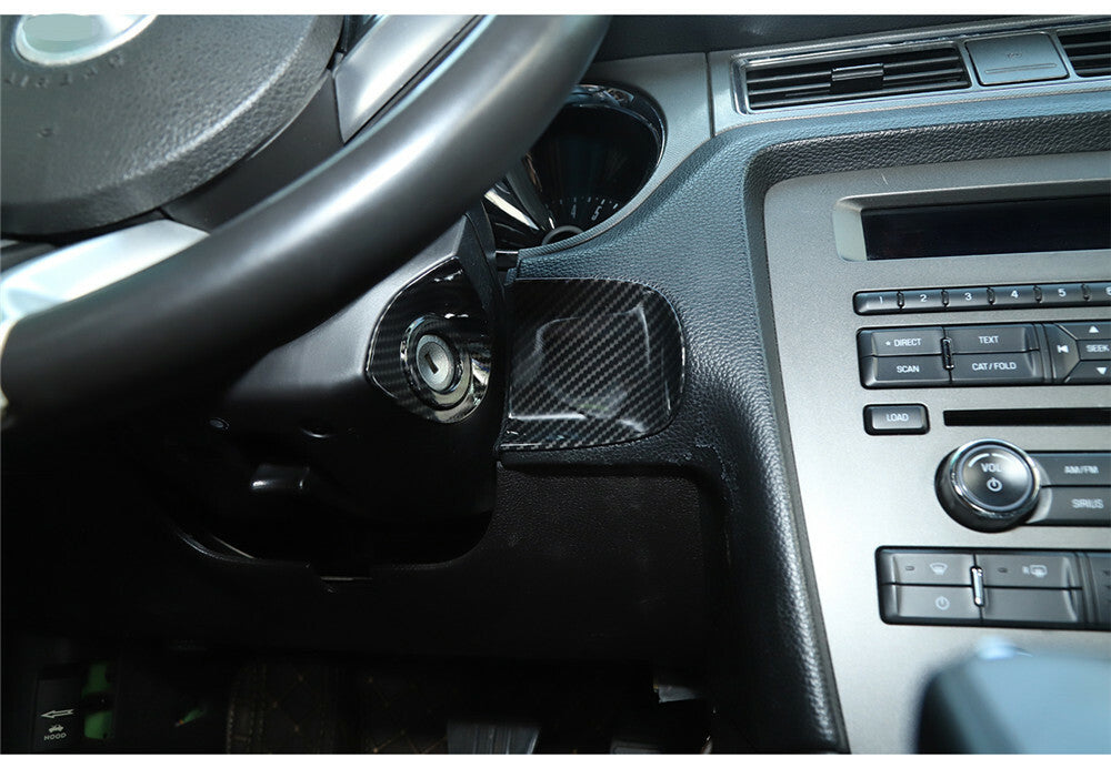 Carbon Fiber ABS Engine Start Key Socket Cover Trim Fit for Ford for Mustang 2010-14