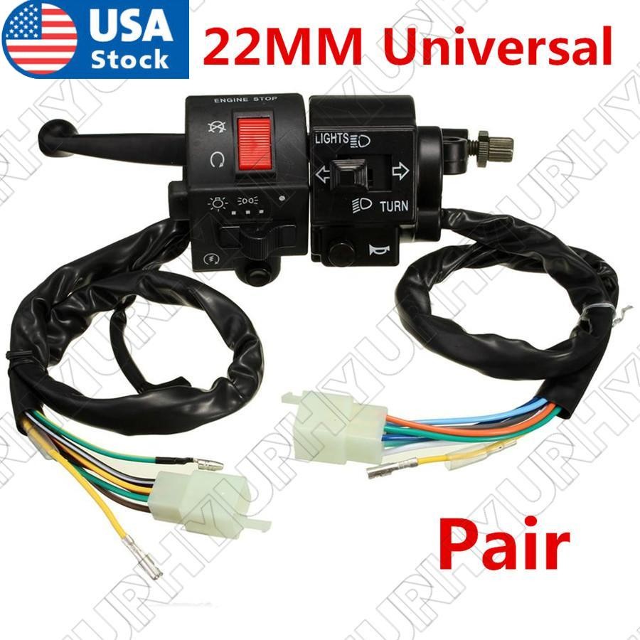 Motorcycle 7/8 22mm Handlebar Horn Turn Signal Electrical Start Switch 12V DC Q