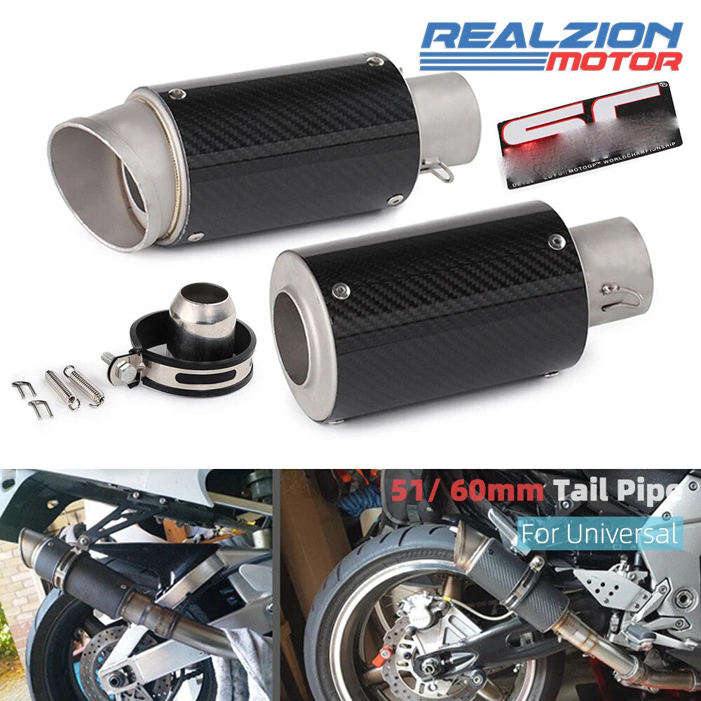 38mm 51mm Motorcycle Exhaust Muffler Escape Link Pipe Tailpipe Killer Universal