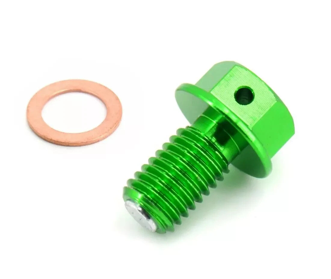 BILLET MAGNETIC OIL DRAIN PLUG FIT for KAWASAKI KX250F 2004 KX450F 2016-2017 GREEN Q