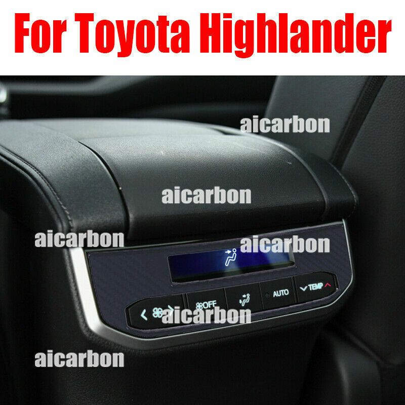 Carbon Rear for Seat Armrest Air Vent Overlay Cover for Toyota Highlander 2020-2022