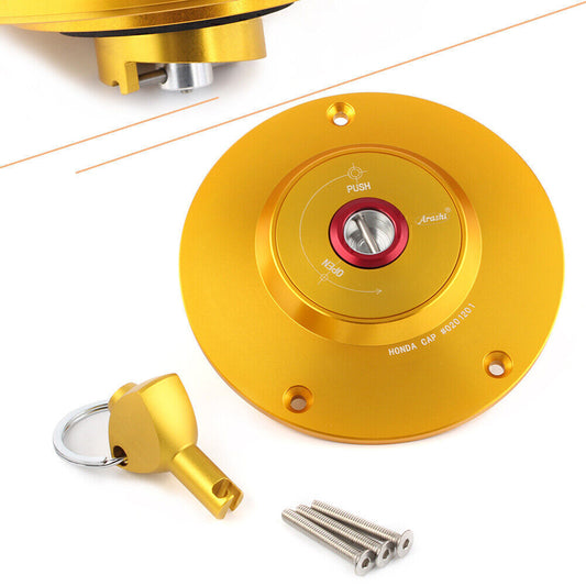 Gas Fuel Tank Cap Cover w/ Key Fit for Honda CB600F CB900F CBR600RR CBR900RR Gold Q