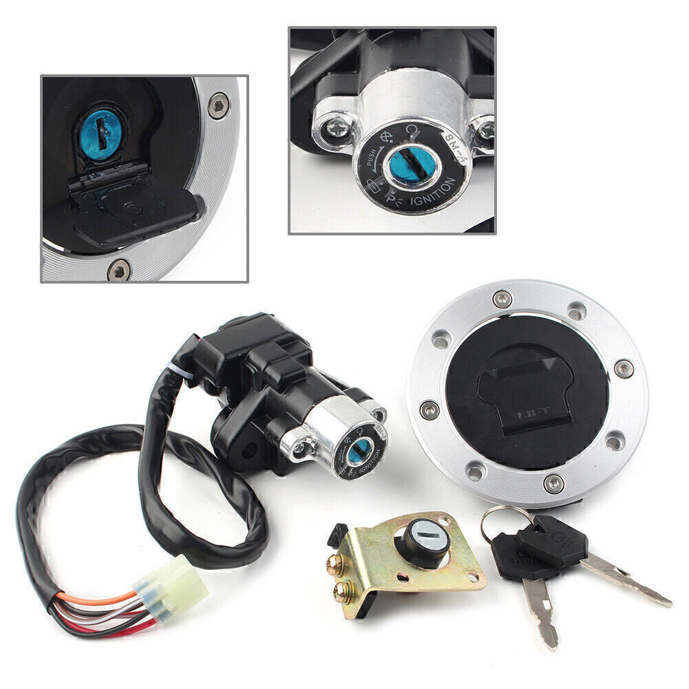Ignition Switch Gas Cap Cover for Seat Lock Key Set Fit for Suzuki GSXR 600/750/1000 Q