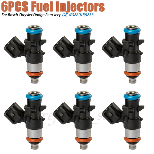 NEW for Jeep for Chrysler for Dodge Injector Set of 6PCS 3.6L 0280158233 5184085AD