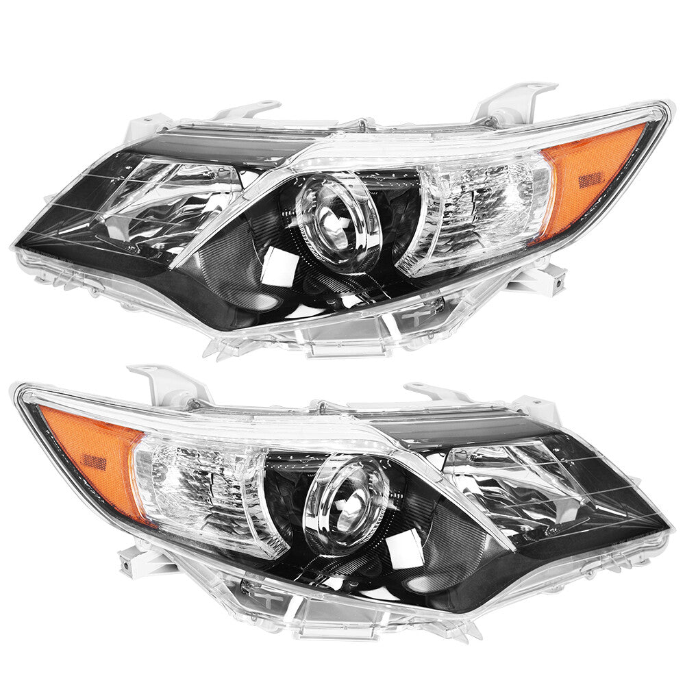 Suitable for 2012-2014 for Camry LH+RH headlights - Replacement halogen black housings n