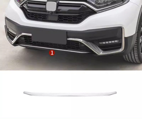 for Honda CRV CR-V 2017-22 Chrome Steel Front Bumper Fog Lamp Strip Trim Kit 3x