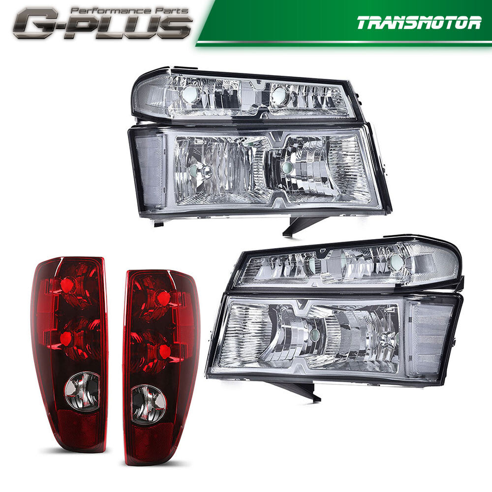 Fits 2004-12 for Colorado for GMC for Canyon Smoke/Clear Headlights and Tail Lights - v