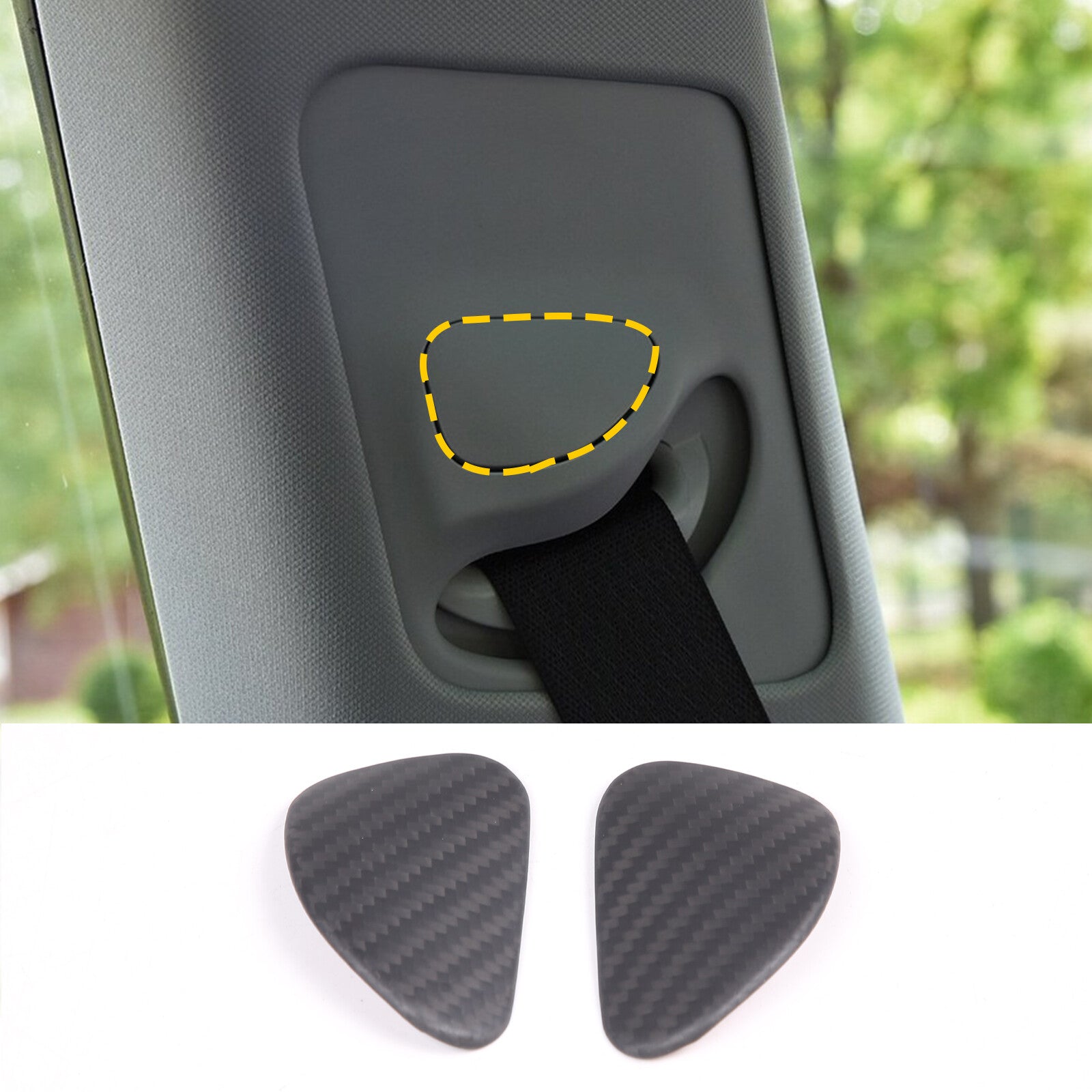 Matte carbon fiber seatbelt buckle cover fits Model 3/Y 16-22- n