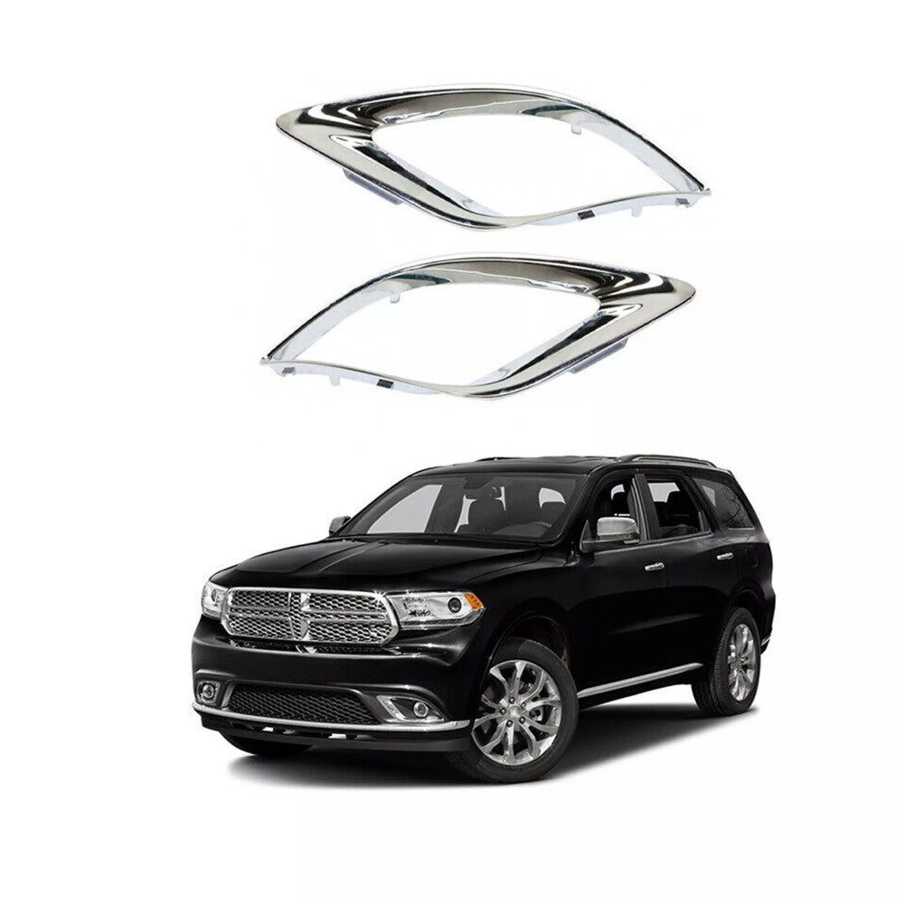 for Dodge Durango 2014-2020 Pair Side Front Bumper Fog Light Lamp Cover Silver n