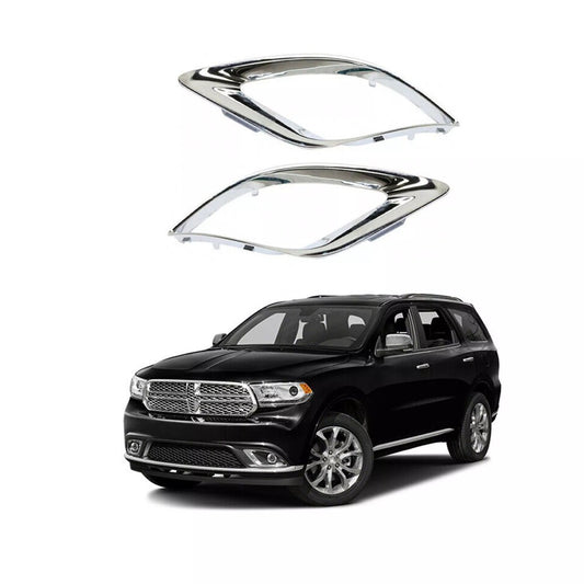 for Dodge Durango 2014-2020 Pair Side Front Bumper Fog Light Lamp Cover Silver n