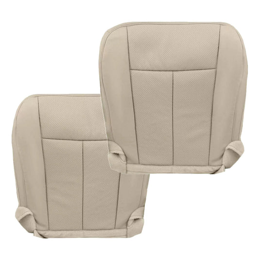 2x Passenger  Driver Leather Bottom for Seat Cover Tan For 07-14 for Ford Expedition