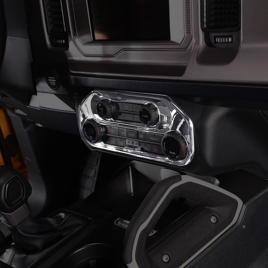 For 2021-2024 Bronco Chrome Interior Console Air Condition Panel Cover Trim v