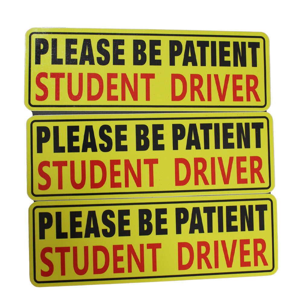 Car Bumper Sticker Please Be Patient 3Pcs Decal Student Driver Magnet Car Signs