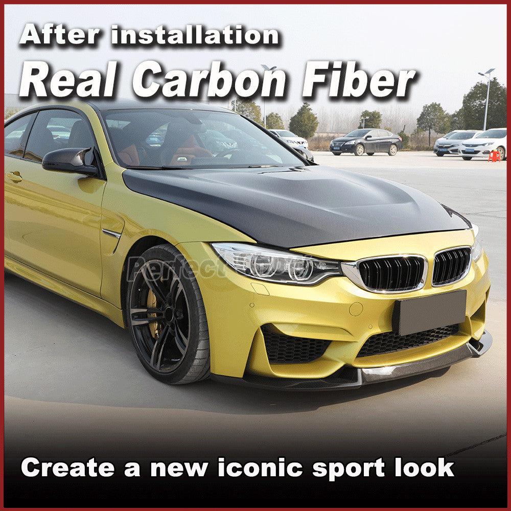 for BMW F80 M3 F82 F83 M4 2014-19 REAL CARBON Front Bumper Lip Spoiler Splitter
