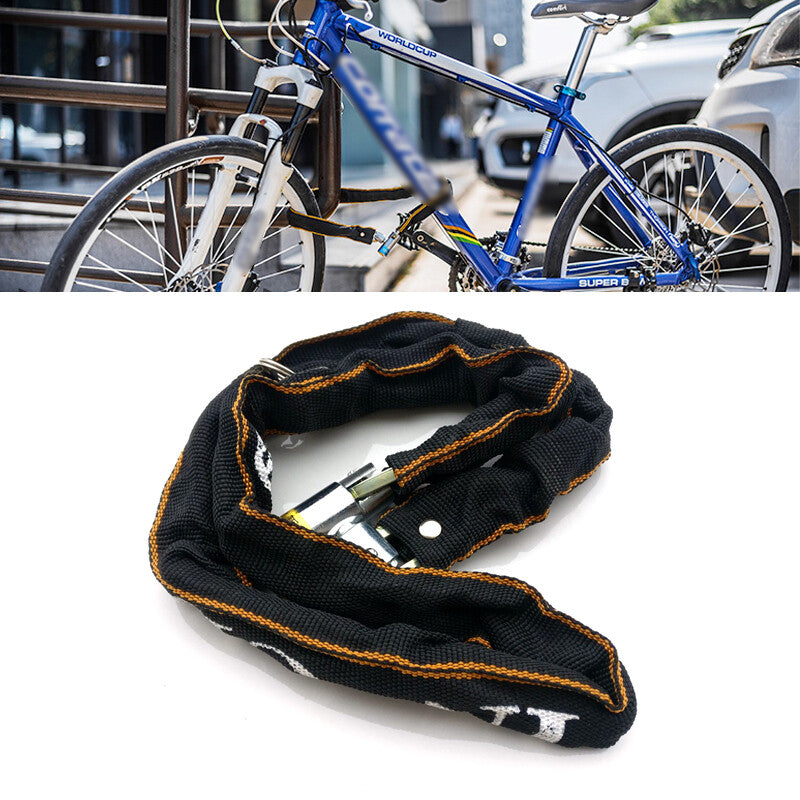 Anti-theft bicycle and motorcycle chain lock, portable road bike safety lock with 2 buttons - n
