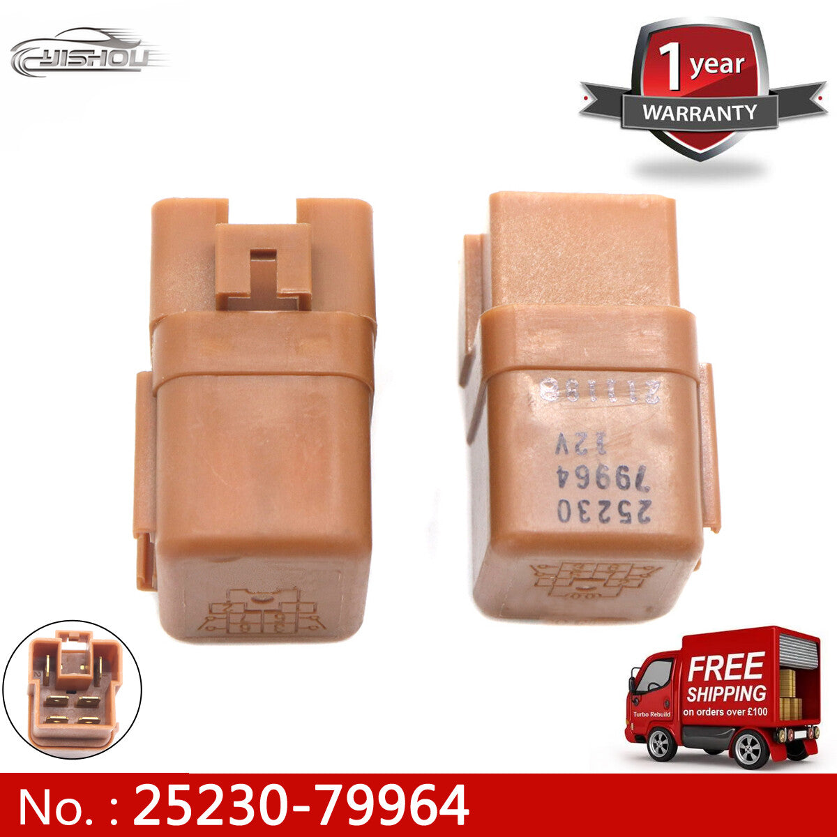 2-pack 25230-79964 for Nissan Maxima Frontier for Infiniti multi-function relay 6-pin