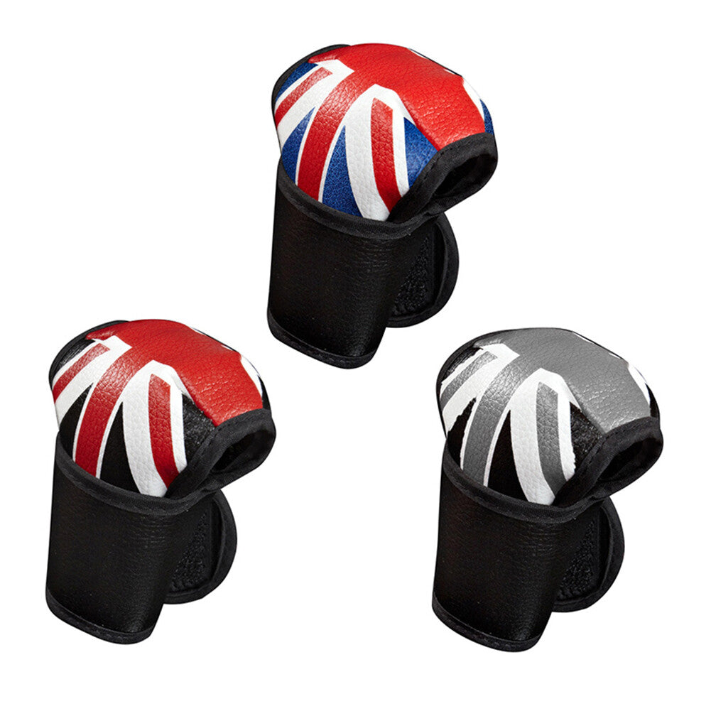Suitable for Mini Cooper PU Leather Gear Shift Knife Covers, Union Jack Transmission Protector - n