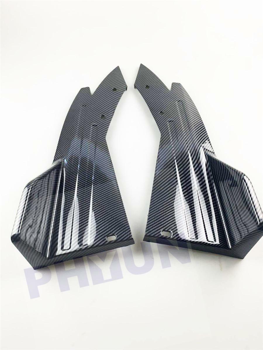 2PCS Glossy Carbon Fiber Color Car Bumper Spoiler Rear Lip Side Skirt Extension Q
