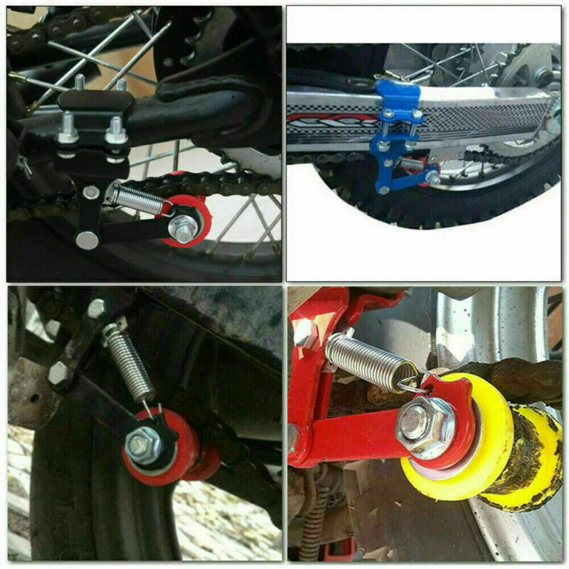 Universal Motorcycle Chain Tensioner Adjuster Roller Bike Chain Regulator Slider Q