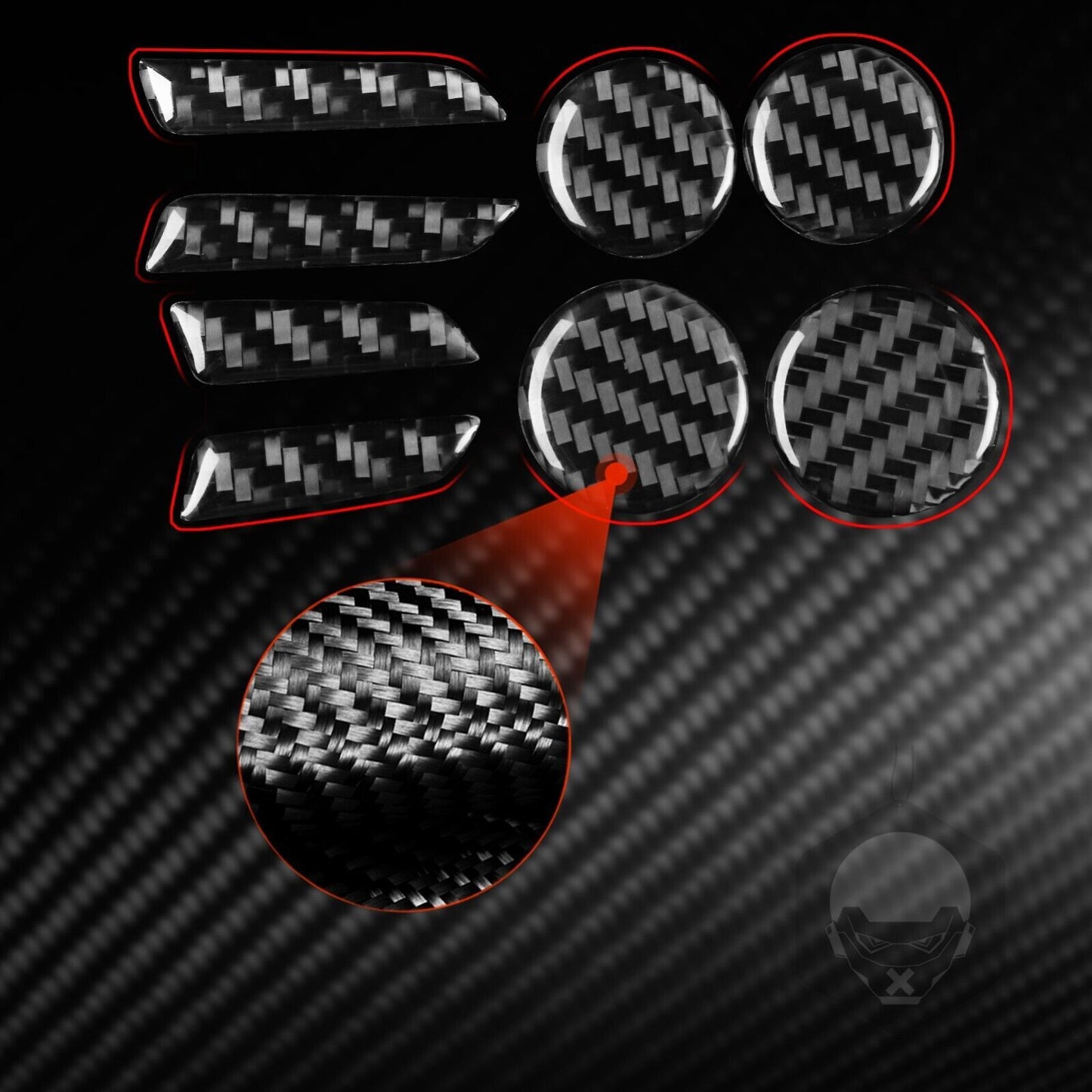 8-piece set of carbon fiber console for seat adjustment button covers for Model 3/Y 17-22 n