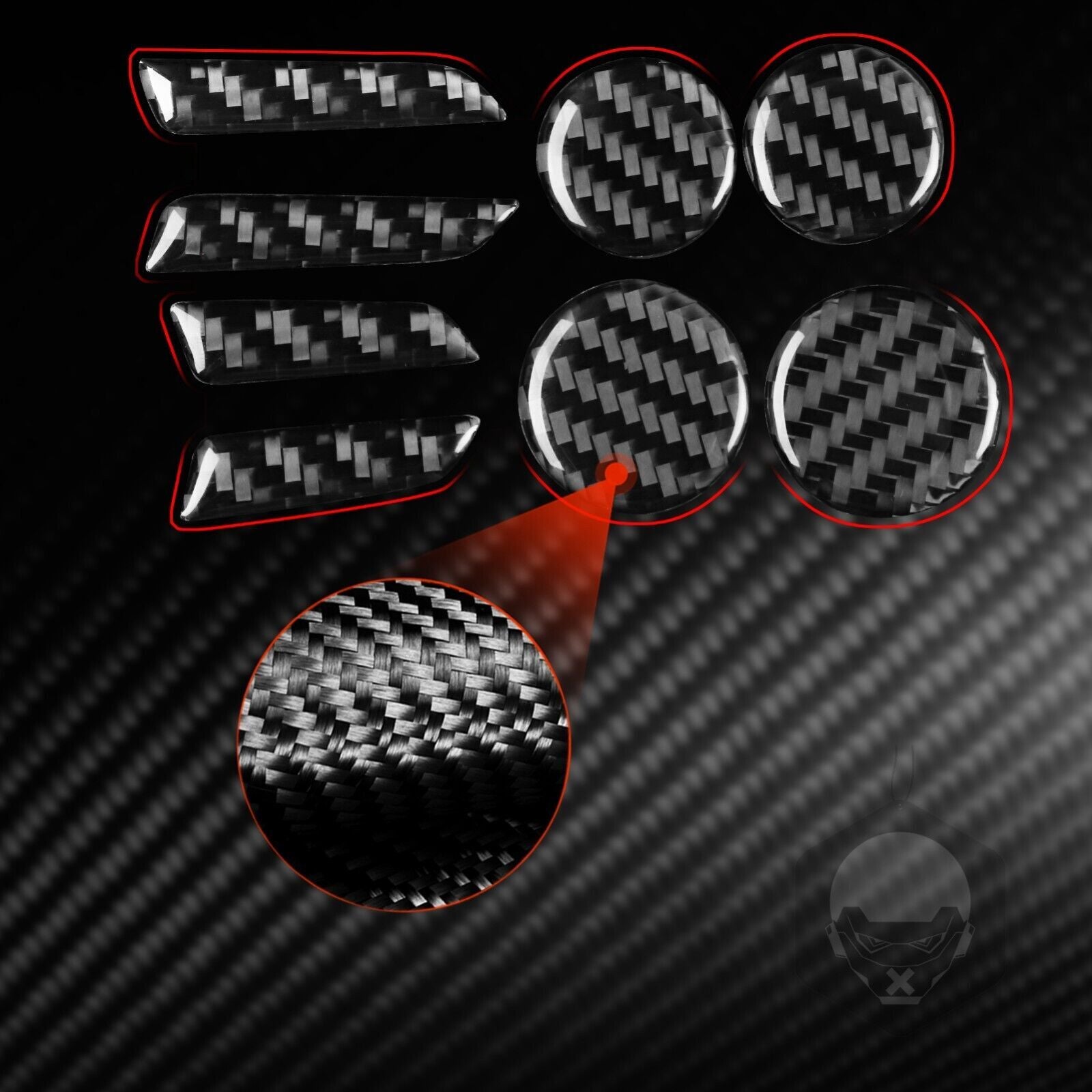 8-piece set of carbon fiber console for seat adjustment button covers for Model 3/Y 17-22 n