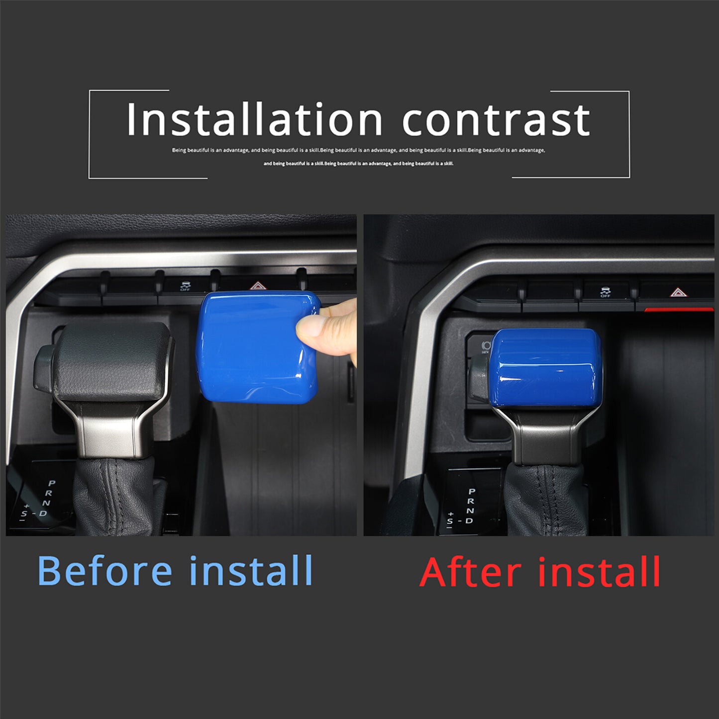 Blue Gear Shift KNOB Protective Cover for ABS, suitable for Sequoia 2022-2023. n