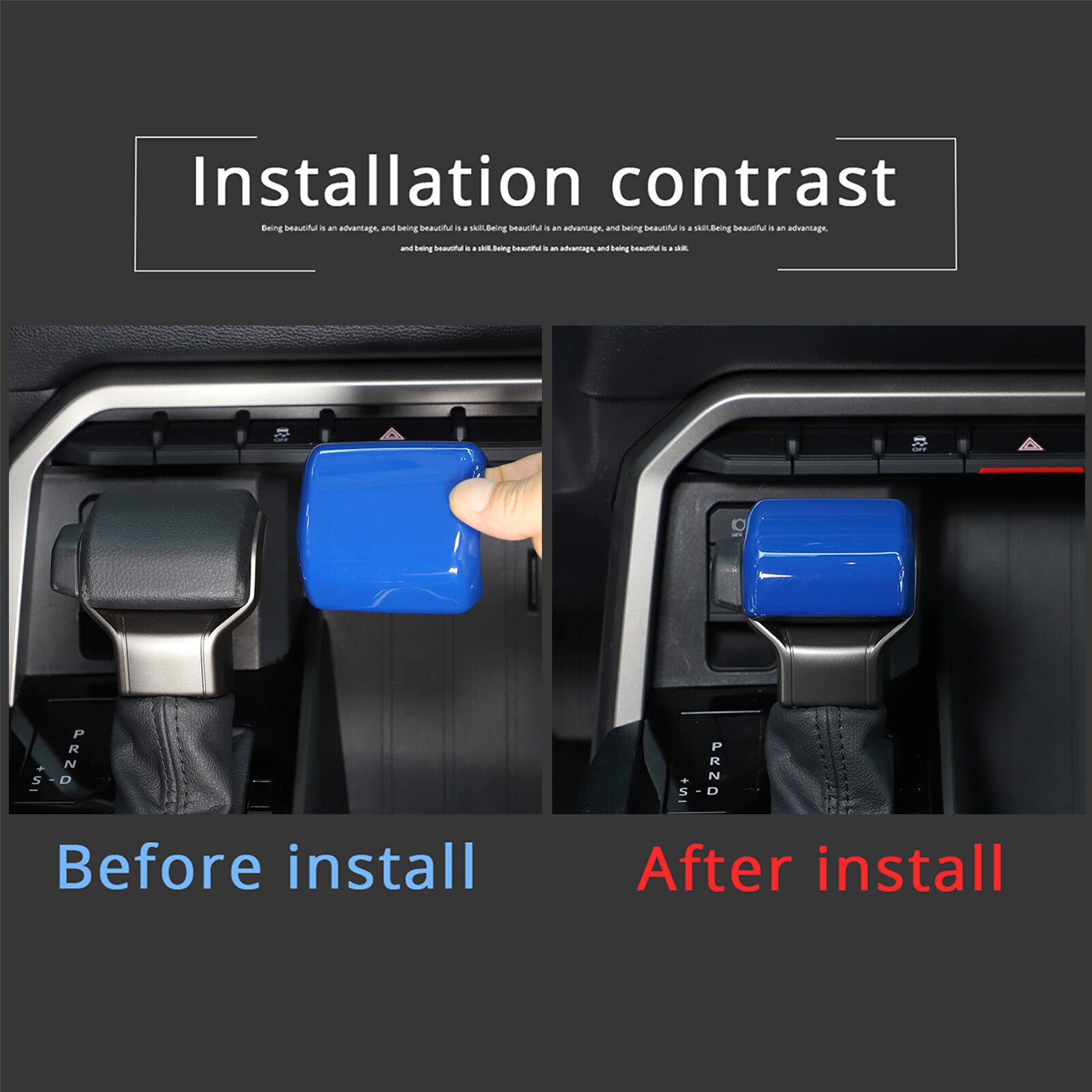 Blue Gear Shift KNOB Protective Cover for ABS, suitable for Sequoia 2022-2023. n