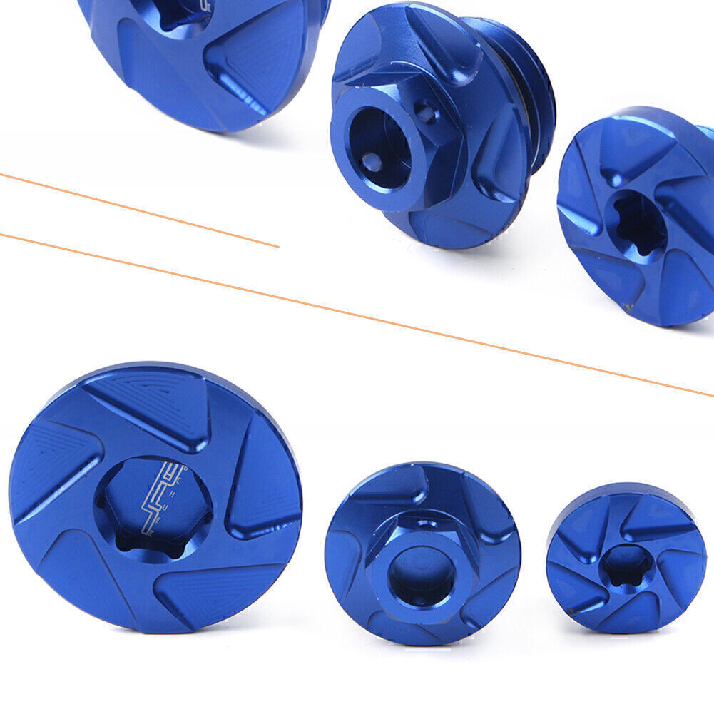 For YZ250F 01-13 YZ450F 03-05 Blue CNC Engine Timing Oil Filter Plugs Bolts Q