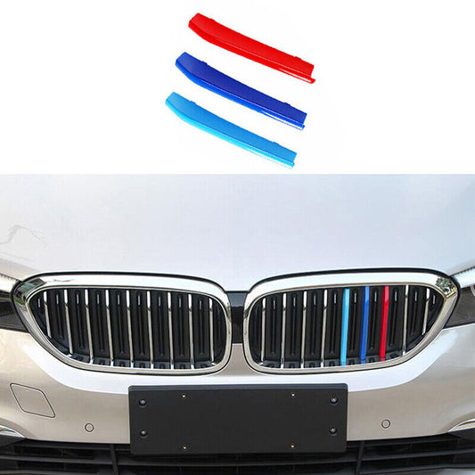 for BMW 5 Series 2018-2020 3-Color Front Center Mesh Grille Grill Strip Trim 3pc