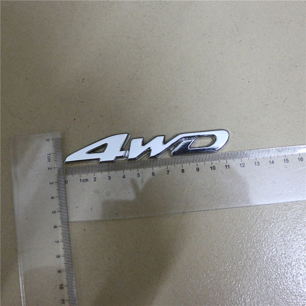 2x Silver High 4WD Chrome Metal Decal Sticker Badge Emblem Sports Trunk Tailgate