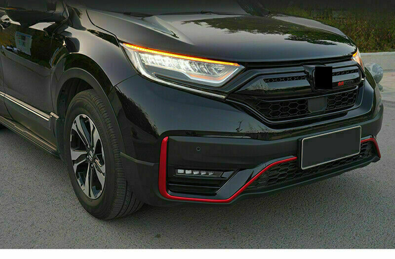 for Honda CR-V 2020-2022 Red+Black Car Front Bumper Lower Strip Guard Cover Trim