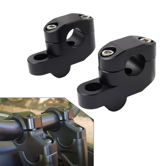7/822mm Offset Handlebar Clamp Mount Riser Fit for Honda for Suzuki for Yamaha Black Q