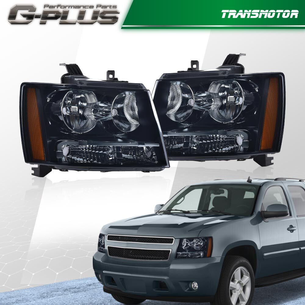 Replacement Headlights Fits 2007 - 2014 for Avalanche Suburban Tahoe - v