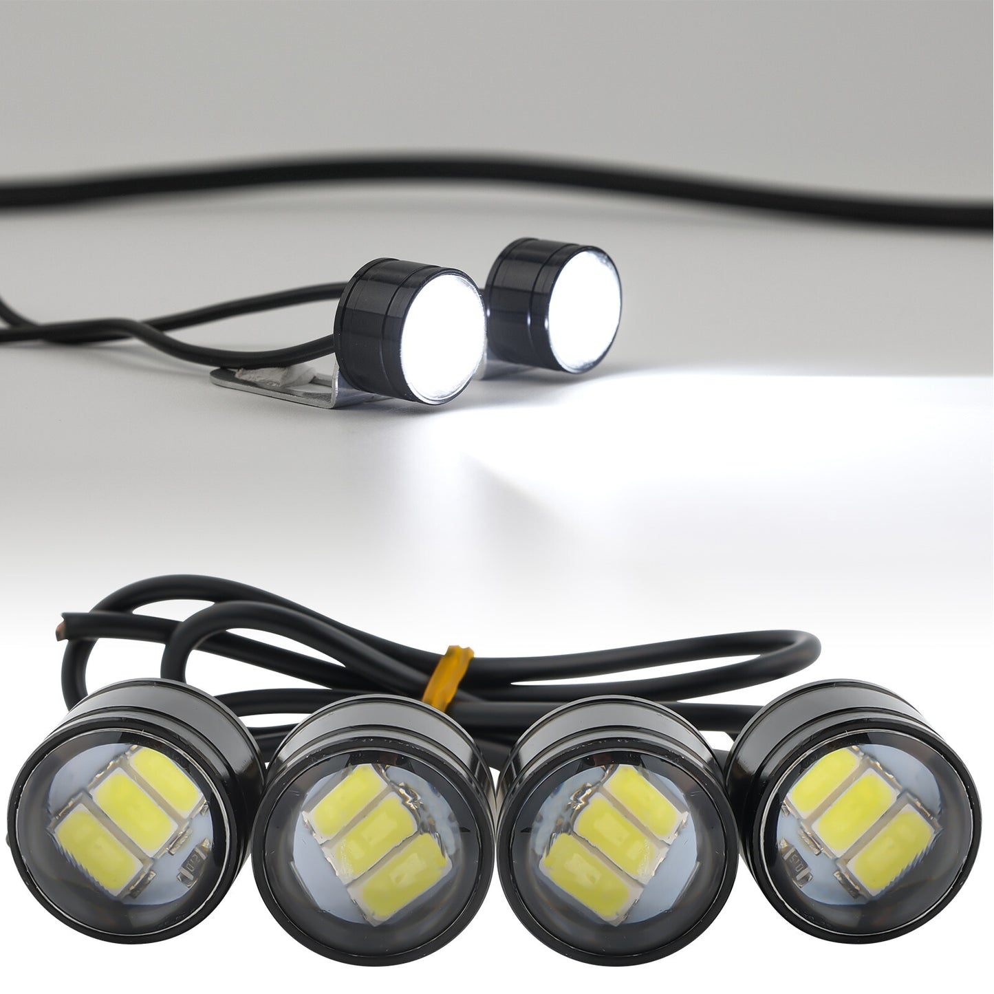 4 x LED motorcycle headlights auxiliary headlights fog lights daytime running light Q