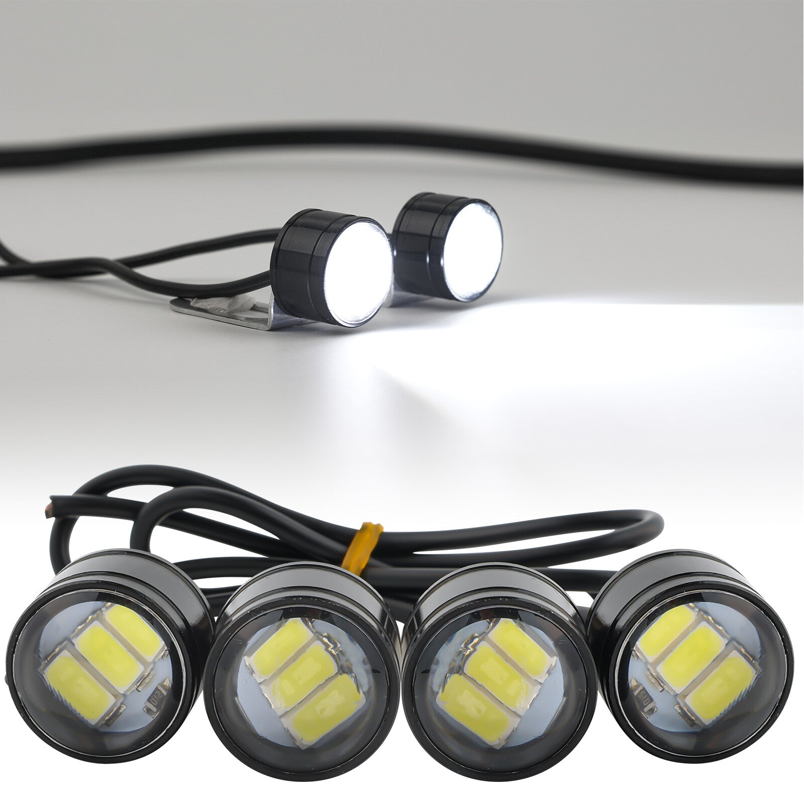 4 x LED motorcycle headlights auxiliary headlights fog lights daytime running light Q