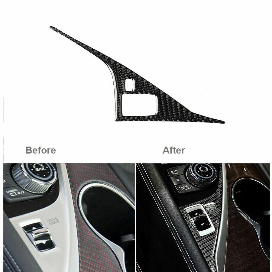 Carbon Fiber Car Gear Shift Panel Trim Cover Fit for Infiniti Q50 Q60 2014-19