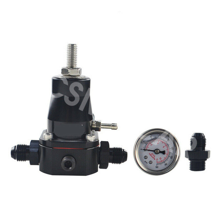Car Aluminum Fuel Pressure Regulator Vacuum Boost Port ORB-06 Inlet Outlet Ports Q