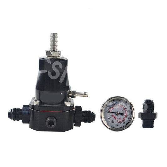 Car Aluminum Fuel Pressure Regulator Vacuum Boost Port ORB-06 Inlet Outlet Ports Q