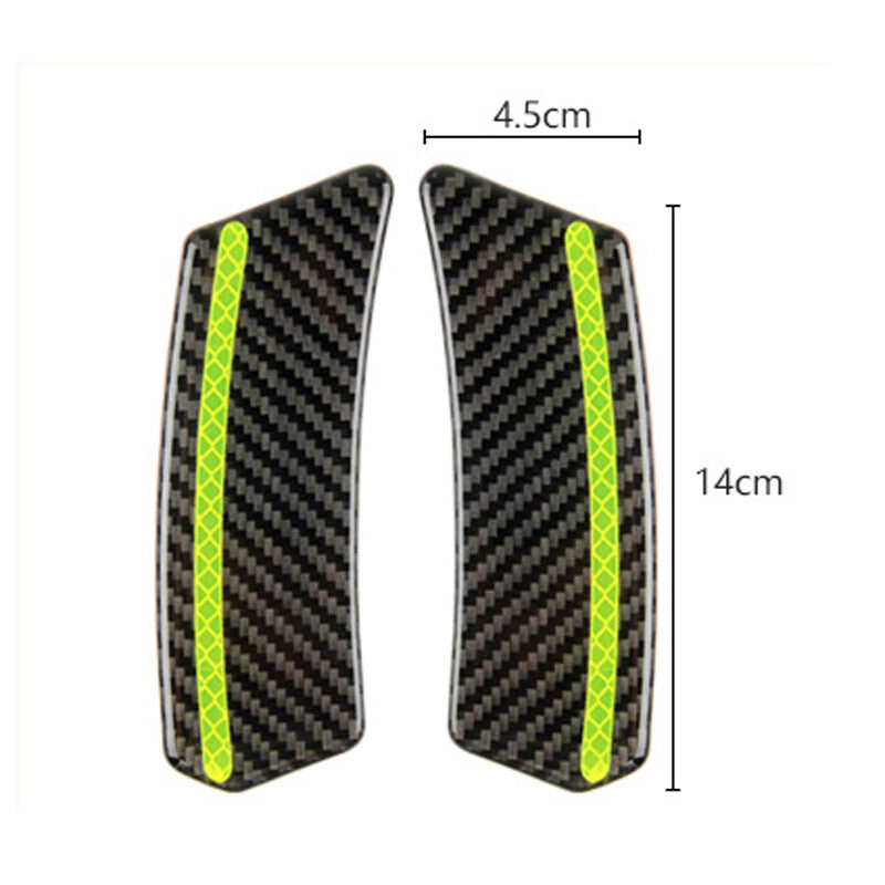 2pcs Car Reflective Strip Carbon Fiber Warning Mark Car Door Sticker - n
