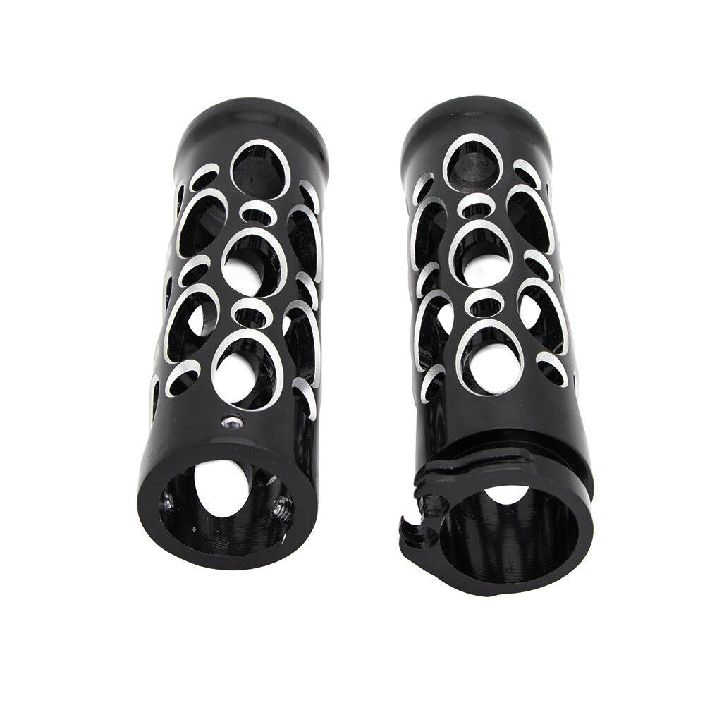 2X Motorcycle 1 25mm Black Hollow-Out Aluminum Handlebar Hand Grips for Harley Q
