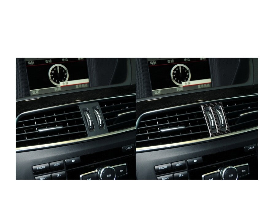 Carbon fiber car control air socket frame decorative sticker for C W204 2011-2013 n