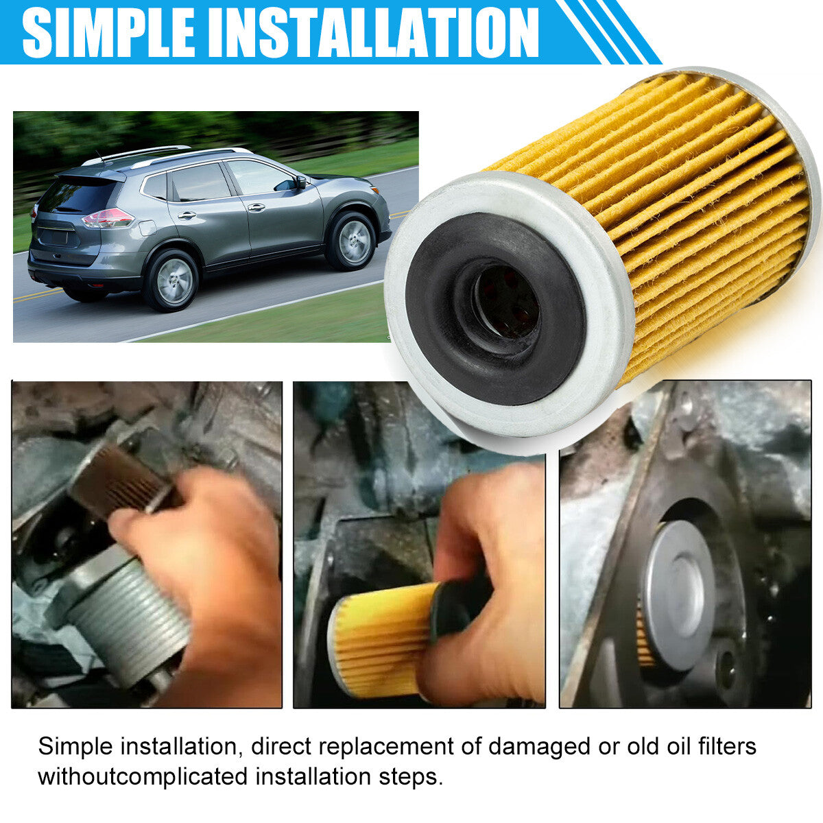 One-piece transmission filter for 2012-2021 for Nissan Sentra Rogue Versa, model 31726-3JX0A Q