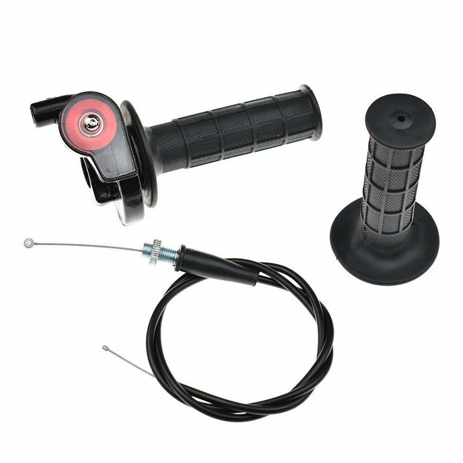 7/8 Universal Motorcycle Black Left  Right Handle Throttle Clamp Hand Grip Q