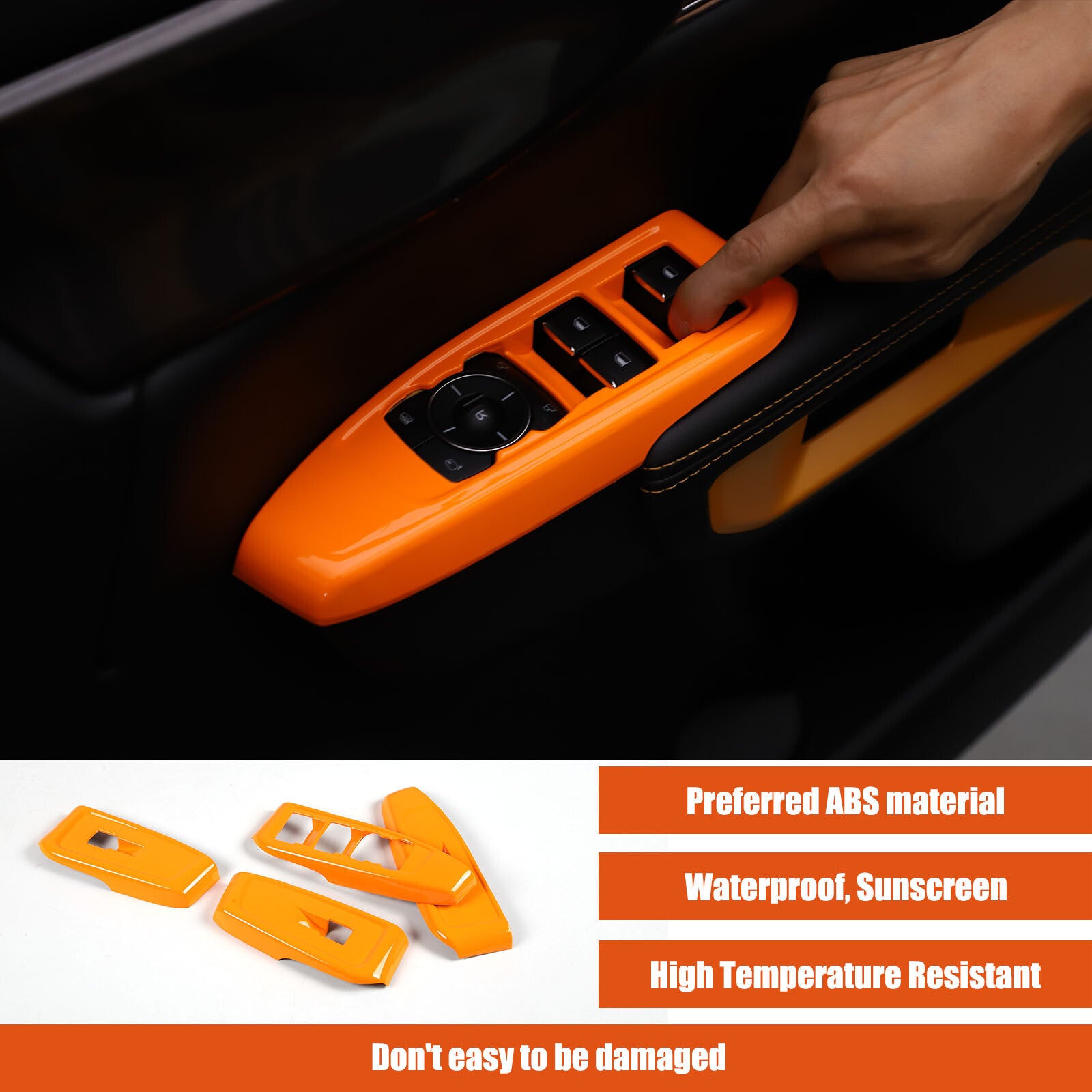 Orange color for 2024 Ranger window control panel, power window switch cover, ABS- n