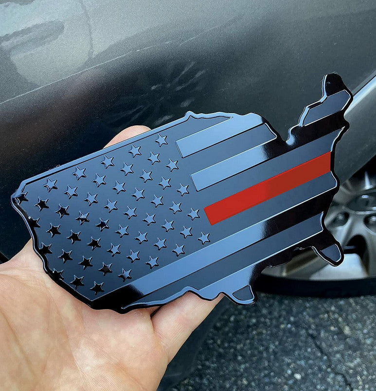 Car side fenders, rear trunk badge, black and red American flag map for Chevrolet 1x