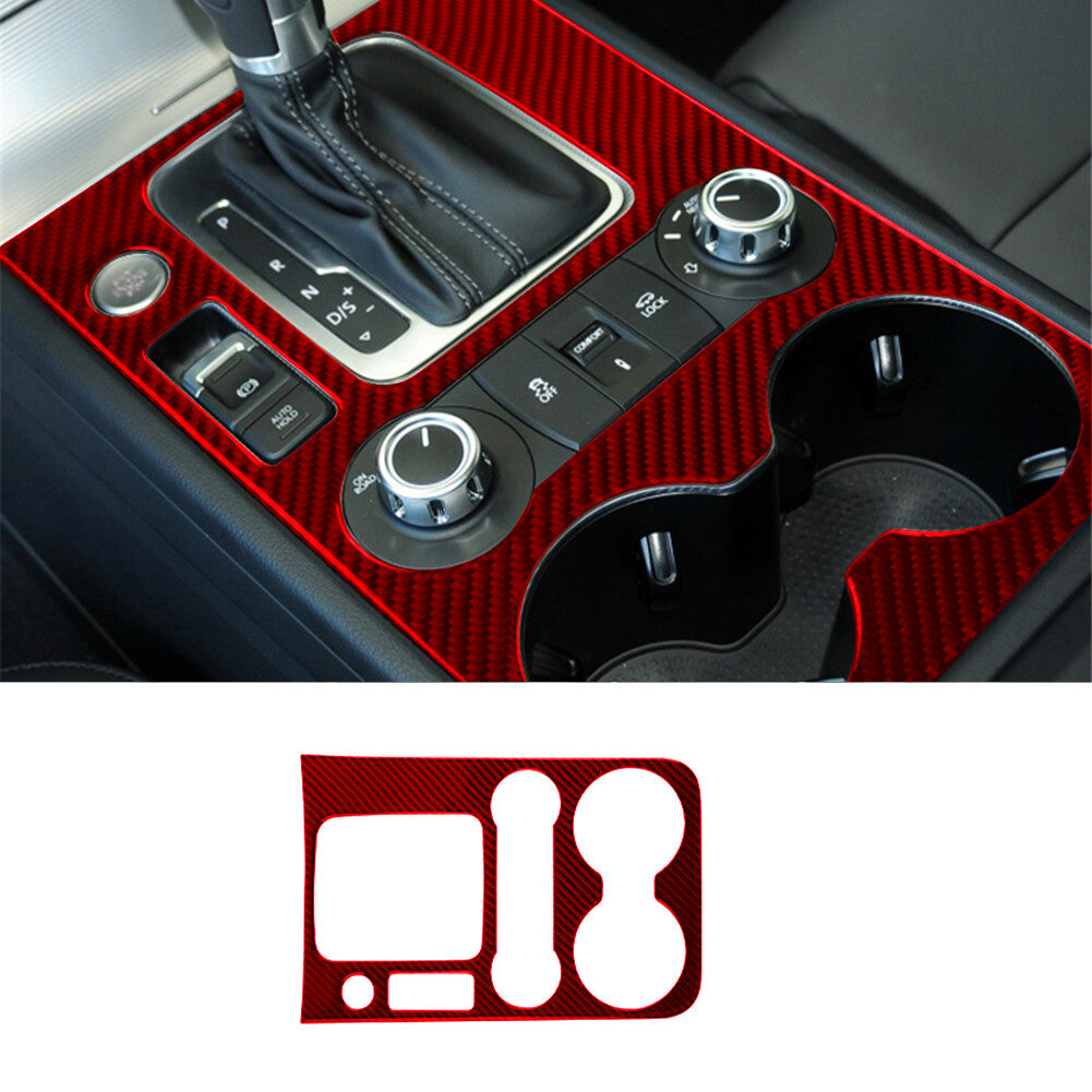 Red Carbon Fiber Rear Door Switch Cover Trim For Outlander 2014-2016 v