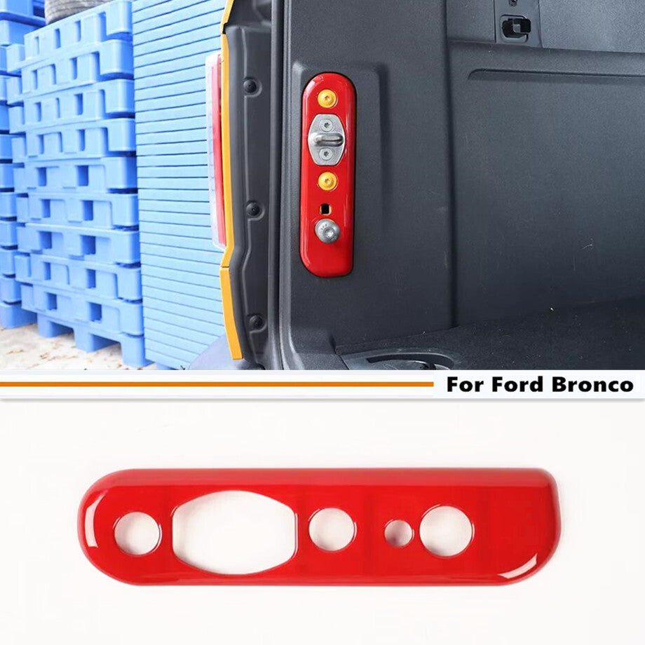 Fit For 21-24 Bronco Red Interior Tailgate Trunk Door Lock Panel Cover Trim v