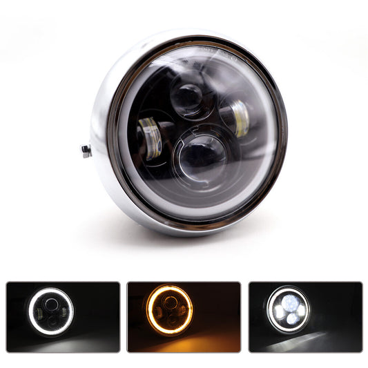 7LED Round Headlight With Angel Eye Light for Honda CB400 CB500 Cafe Racer Q