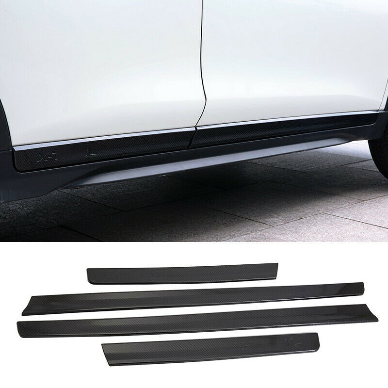 4P for Nissan Rogue 2014-2020 Carbon Color ABS Side Door Body Molding Cover Trim