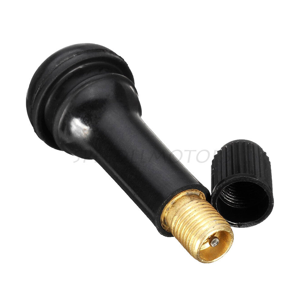 50x TR412  50x TR413 Short Snap-In Tire Rubber Valve Stem for Lawn Mower ATV Q